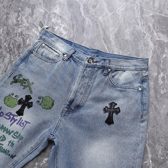 Chrome Hearts Logo Blue Jeans - Picture 3 of 10